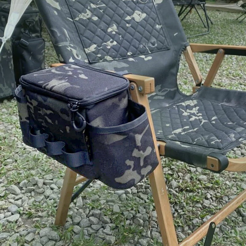 【露營趣】新店桃園 OWL CAMP PTJ-02 暗黑迷彩側邊包 椅側置物包 工具包 收納包 裝備袋 適用 露營椅 桌子