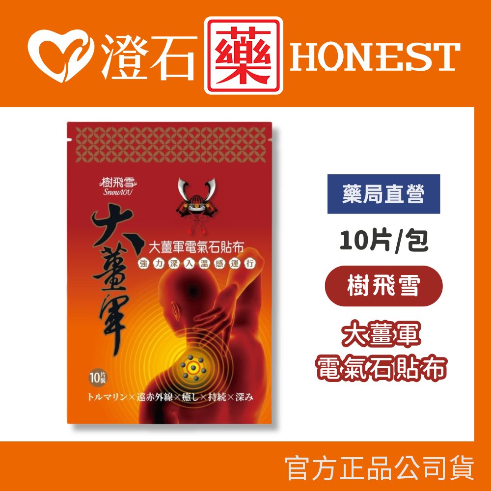 現貨 樹飛雪 大薑軍電氣石貼布 10片/包 舒緩 貼布 澄石藥局✚實體店面