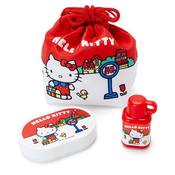 大賀屋 Hello Kitty 文具組 附 印章 束口袋 便條紙 收納盒 凱蒂貓 三麗鷗 KT 日貨 J00013415