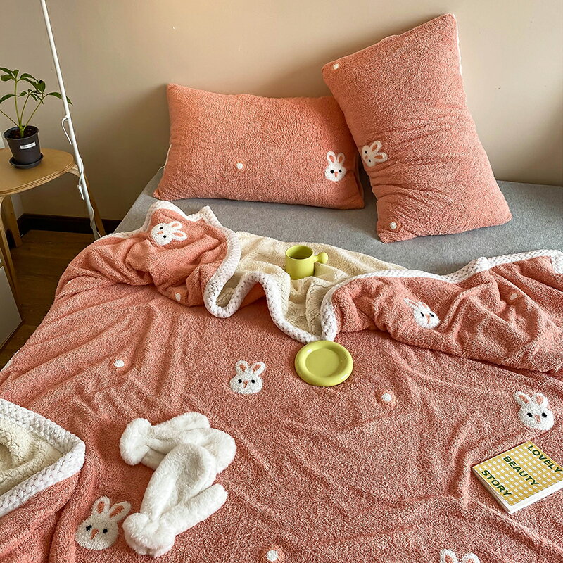 羊駝絨毛毯珊瑚絨毯子法蘭絨被冬季加厚床單人辦公室午睡宿舍蓋毯