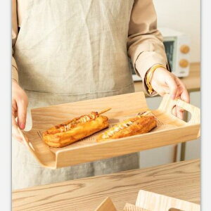 免運 開發票 托盤 水曲柳面包托盤木質長方形西點蛋糕自選餐盤烘焙店展示木制家用盤