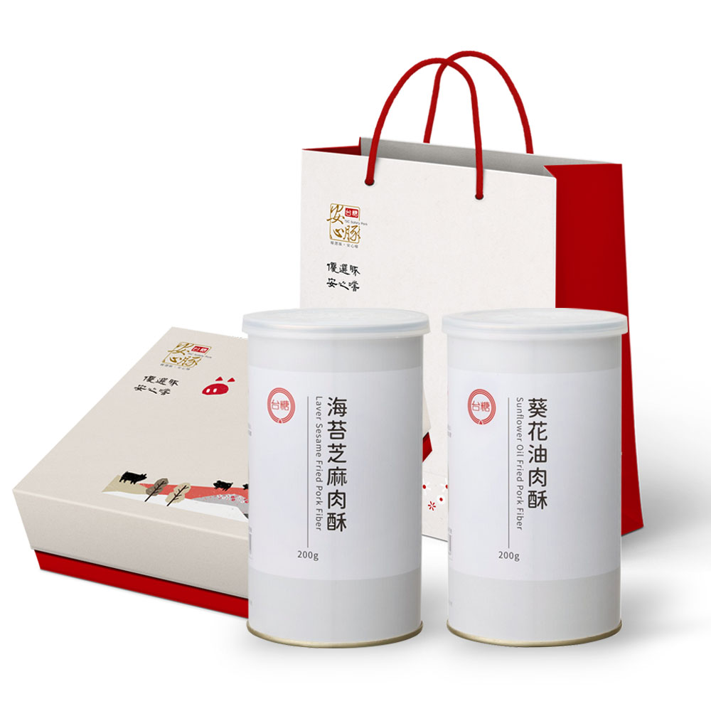 台糖安心豚 經典肉酥肉鬆禮盒(2入/盒)_葵花 海苔芝麻任選