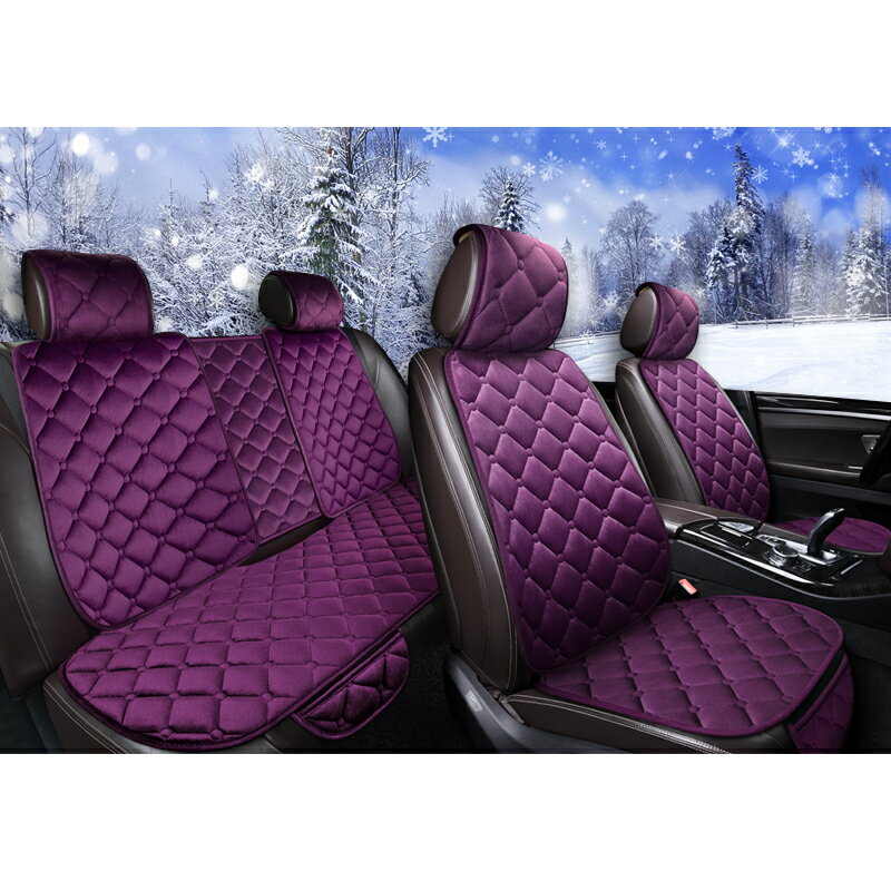 汽車坐墊冬季加厚保暖毛絨五座座墊防滑無靠背三件套單張座椅墊