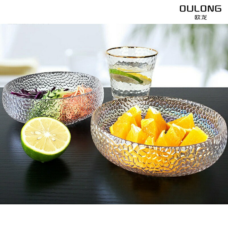 日式金邊玻璃碗ins風簡約創意甜品碗水果沙拉碗好看的碗