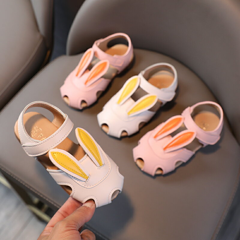 夏季新款女童涼鞋軟底包頭中小童寶寶小女孩卡通可愛沙灘鞋子