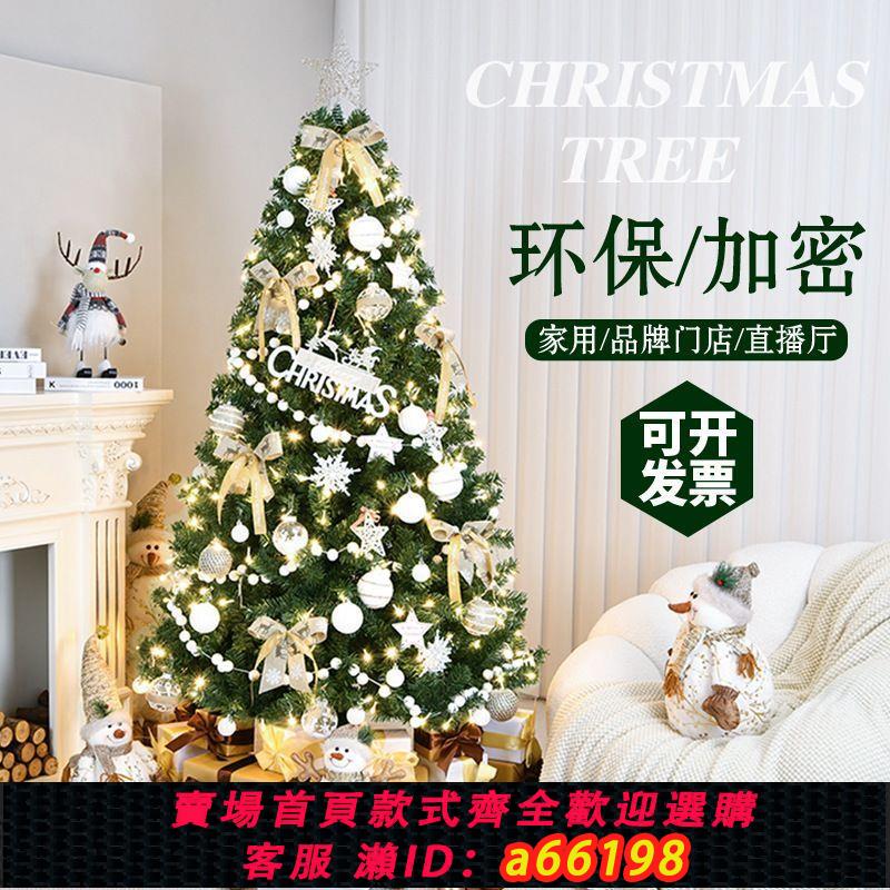 【臺灣公司 可開發票】聖誕樹家用豪華加密綠色套餐聖誕節裝飾PVC模擬樹櫥窗裝飾品擺件