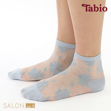 日本靴下屋Tabio 優雅透明亮紗花朵短襪