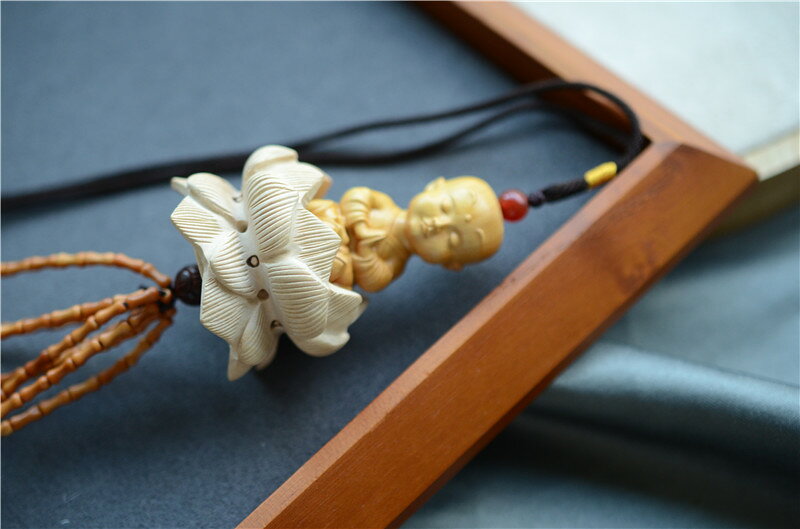 辰跡原創葫蘆玉蘭花多寶手工編織車掛材料包成品掛件 3