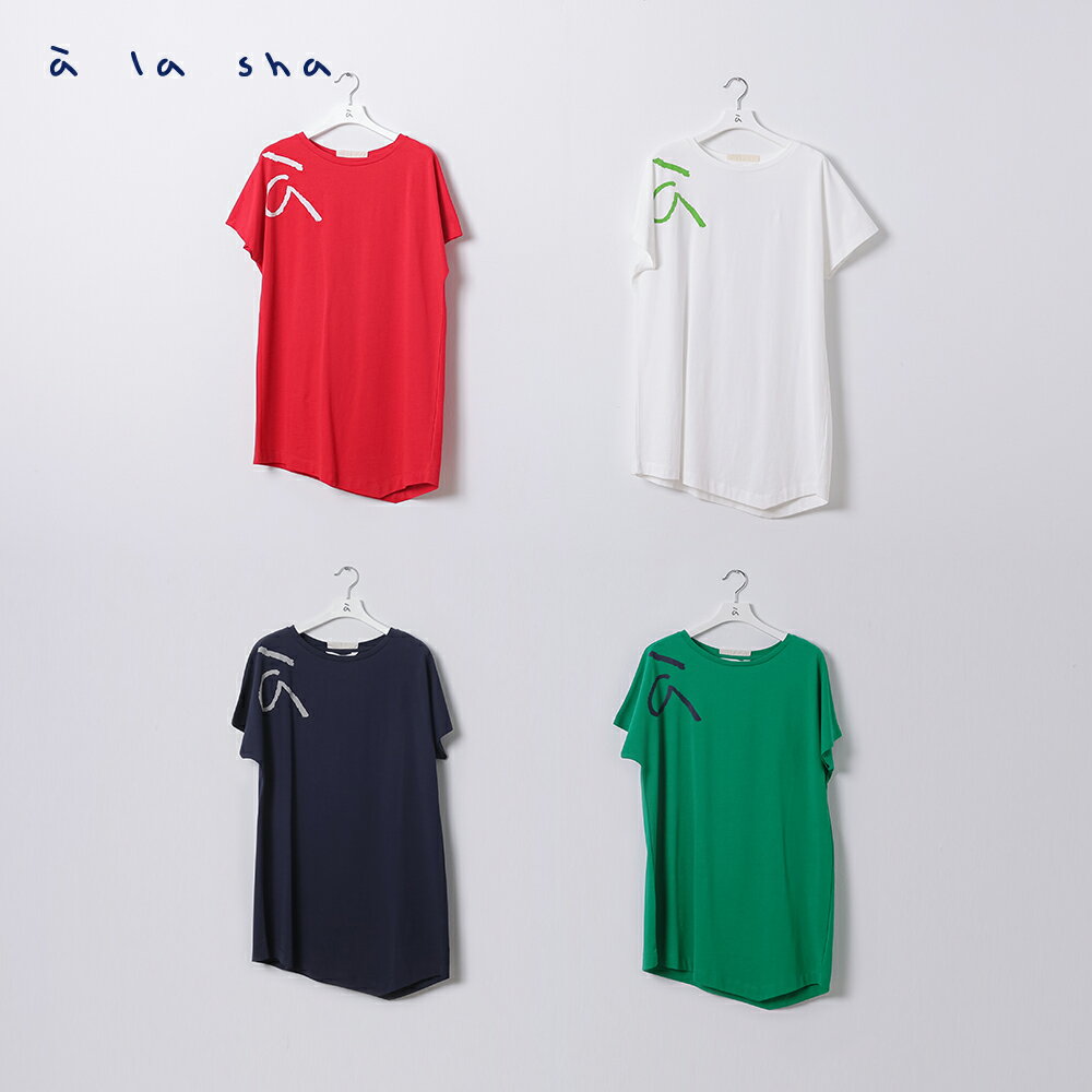 à la sha a字造型不對稱長版上衣 4
