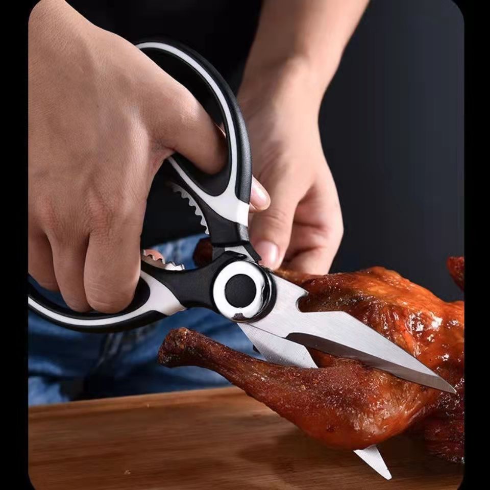 多功能廚房剪刀烤肉剪不銹鋼強力核桃夾家用雞肉剪骨食物專用剪刀