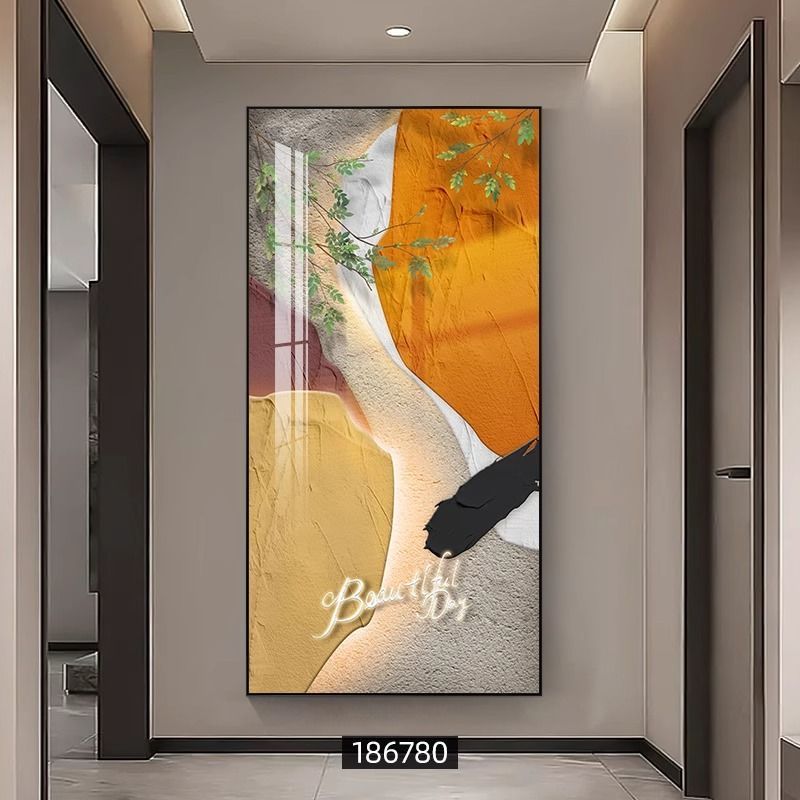 免運 公司貨 裝飾畫 掛畫 背景畫 北歐風入戶玄關裝飾畫高檔大氣走廊過道盡頭壁畫進門正對墻掛畫 快速出貨