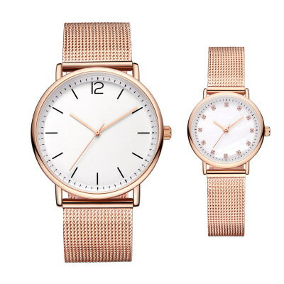 美琪 (簡約時尚)단순한簡約超薄커플情侶款不鏽鋼手錶石英錶
