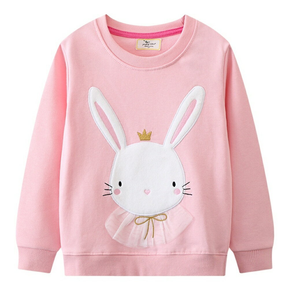 Baby童衣 兒童長袖上衣 女童小兔圓領長袖T 女寶寶秋冬外出長袖T-Shirt 89139