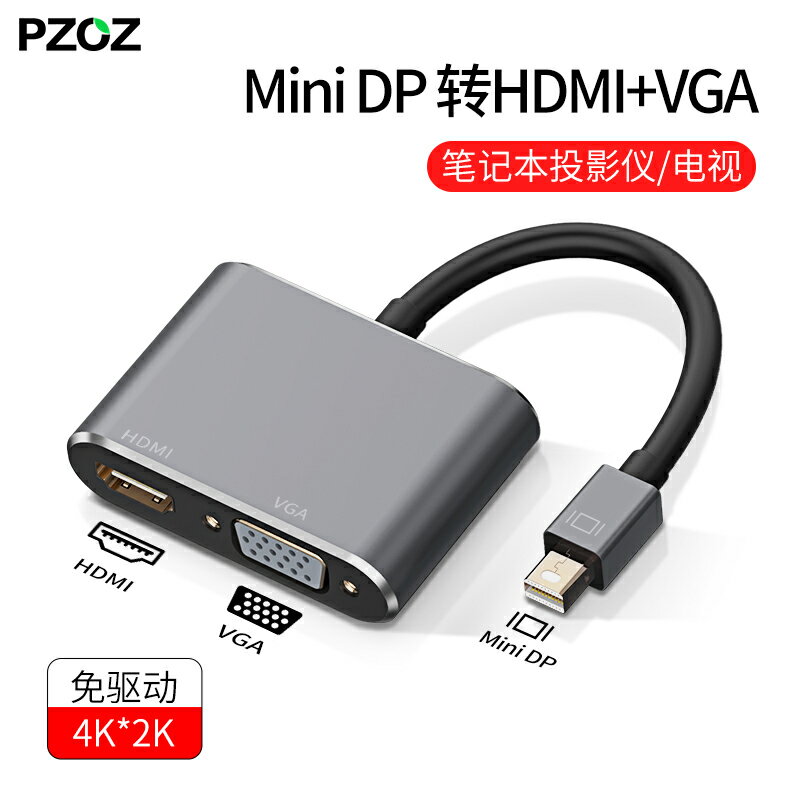 MiNi DP轉HDMI轉換器VGA轉接頭MiNiDP適用于蘋果電腦macbook air連接投影儀DVI通用接口雷電surface