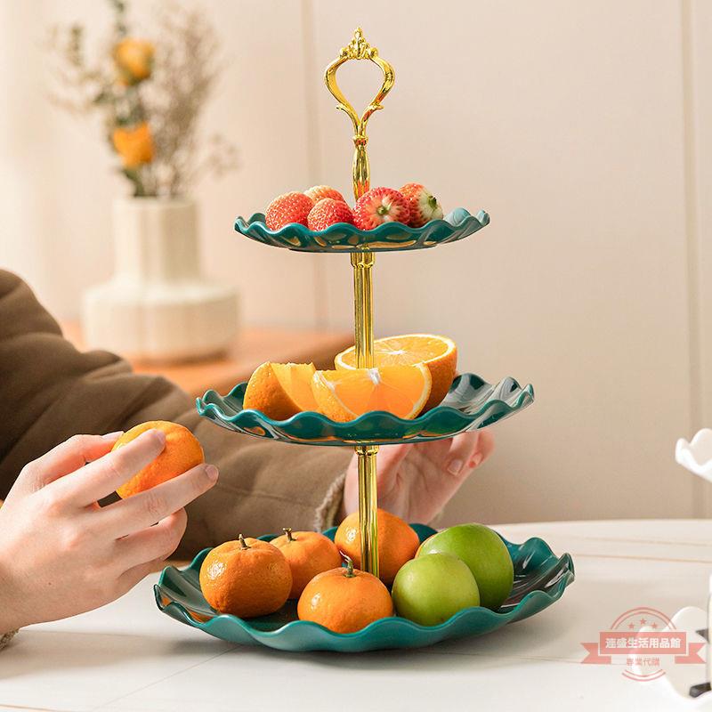果盤多層歐式水果盤子客廳茶幾收納網紅婚禮糖果點心盤生日蛋糕架