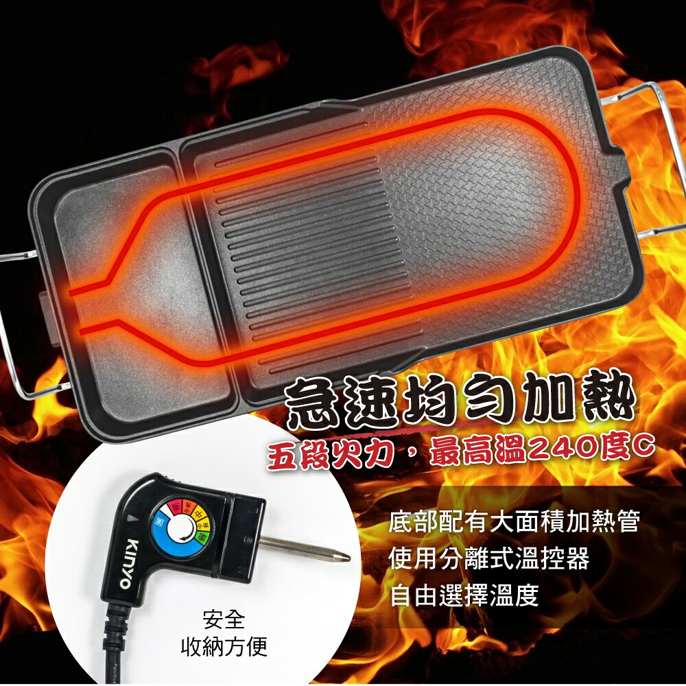 【KINYO】多功能電烤盤(BP-30) 1400W  58cm大盤面 不沾塗層 |無煙烤肉 圍爐 中秋烤肉 【領券折50】 4