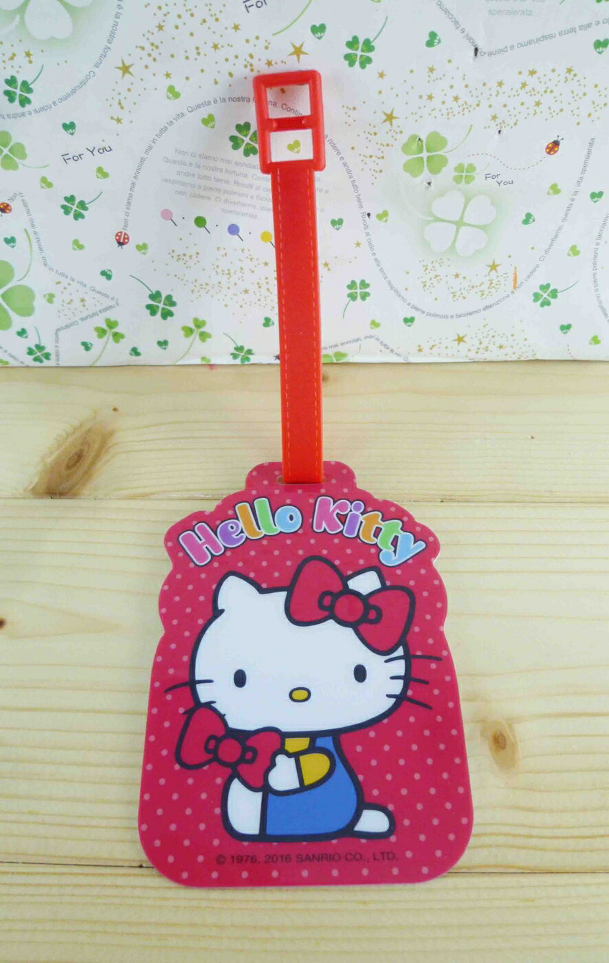 【震撼精品百貨】Hello Kitty 凱蒂貓 KITTY行李/姓名吊牌-紅蝴蝶結 震撼日式精品百貨