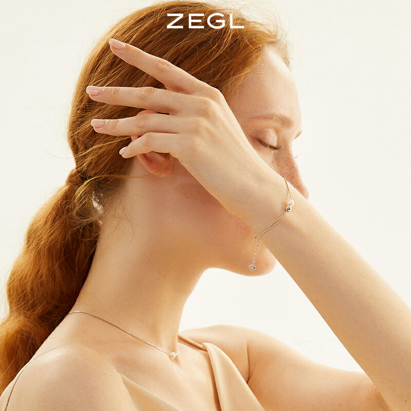 ZEGL925純銀淡水珍珠蛇骨鏈手鏈女生ins小眾設計冷淡風手飾品配飾