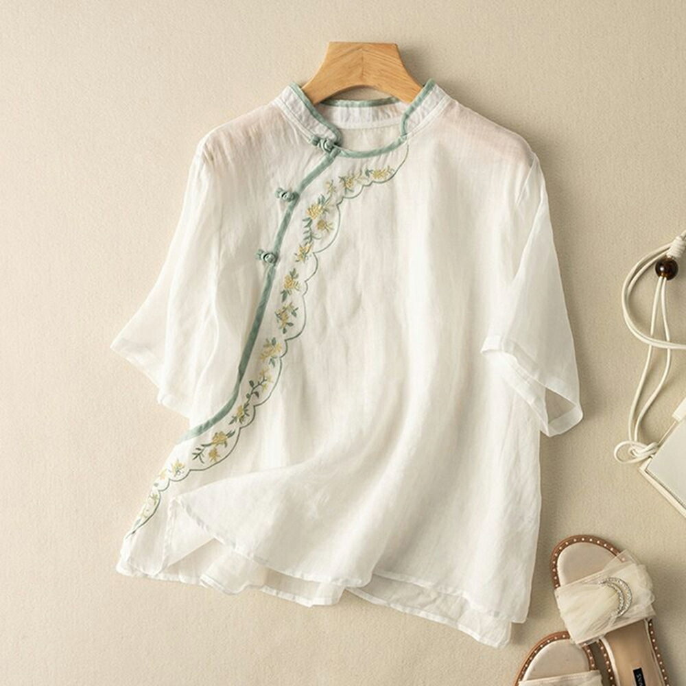 ＊ORead＊民族風復古斜襟文藝百搭上衣(4色M~3XL)【限定加碼✿全館滿額再折】