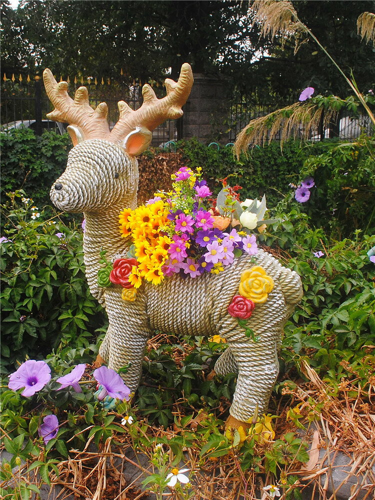 創意可愛小鹿動物花盆大號庭院花園別墅個性園藝裝飾戶外多肉盆栽