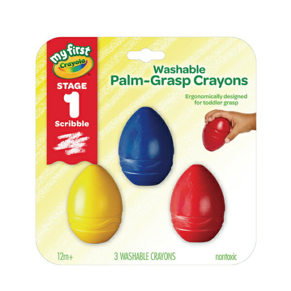 美國 Crayola 繪兒樂 幼兒可水洗蛋型蠟筆3色