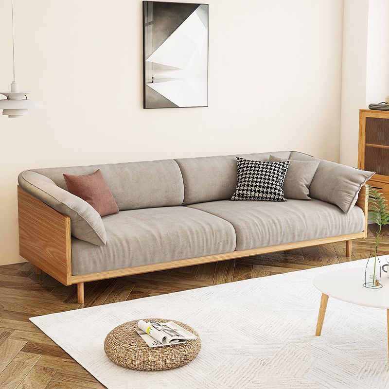 日式沙發實木框架客廳小戶型北歐簡約白蠟木三四人科技布藝原木風