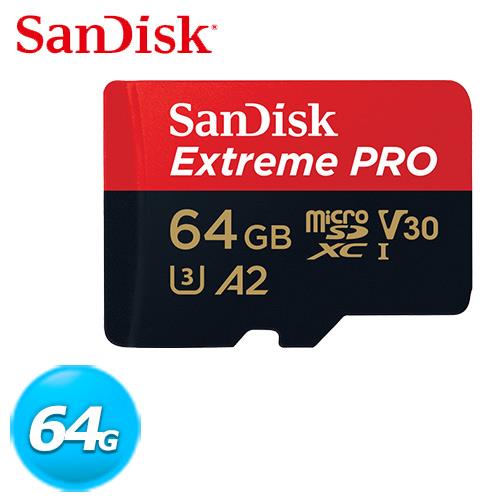 【現折$50 最高回饋3000點】SanDisk Extreme PRO microSDXC UHS-I 64GB 記憶卡