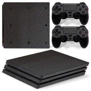 索尼PS4 pro純色皮貼 Slim游戲機貼紙 磨砂皮質貼 黑色磨砂彩膜