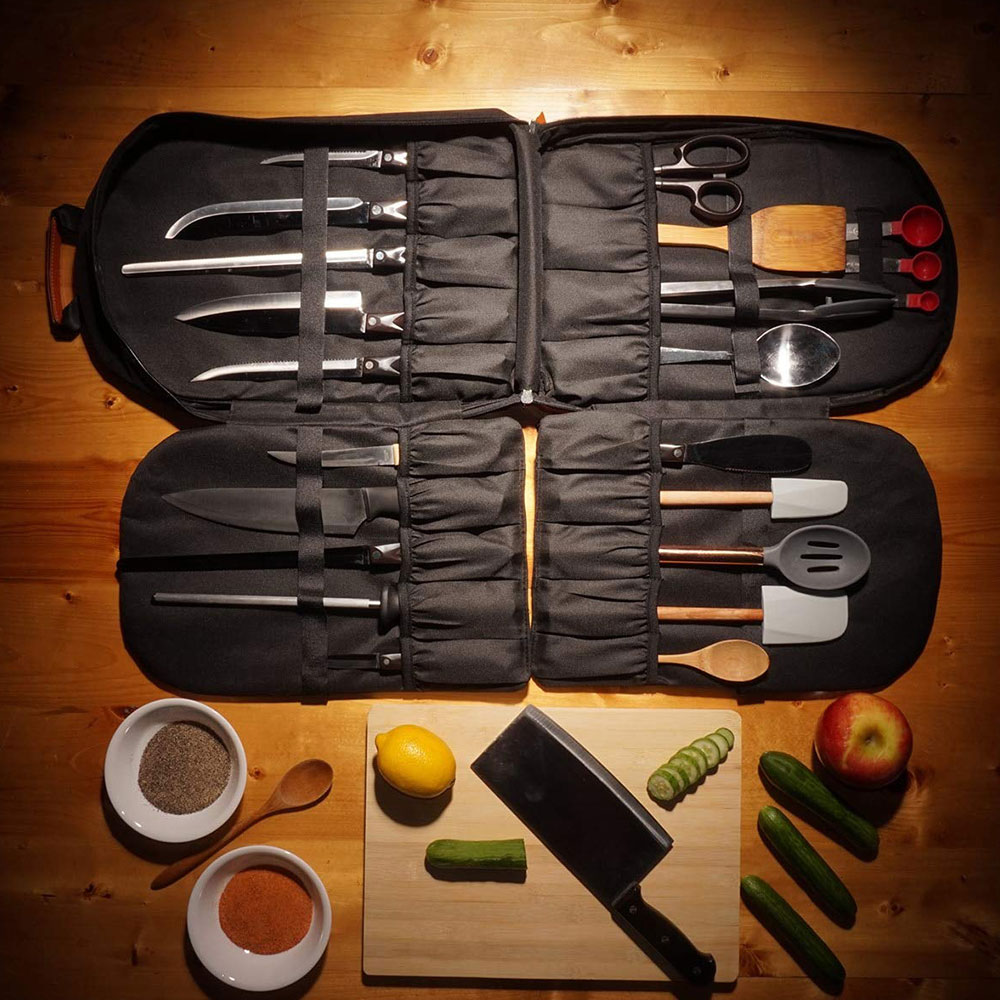 新款廚師刀具收納包牛津布便攜中西餐工具包多功能手提主廚背包
