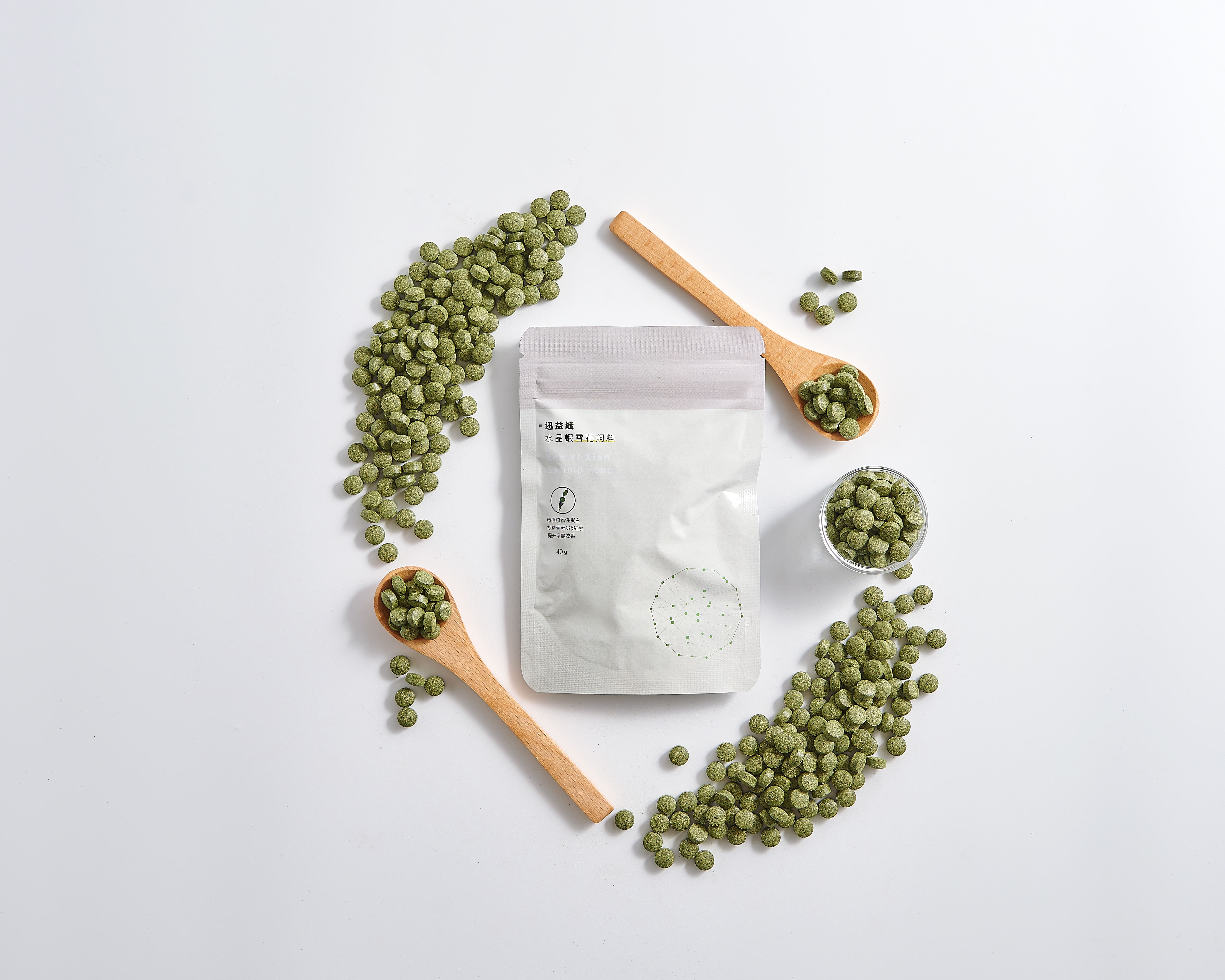 水晶蝦雪花飼料- 迅益纖 40g 1