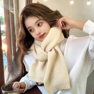 FB4098 韓版新款男女百搭純色保暖針織毛線圍巾