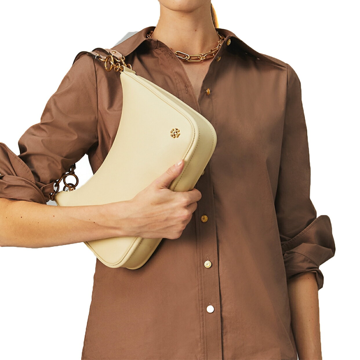 精選★TORY BURCH 151 MERCER 簡約金屬LOGO 素面皮革 女款中號單肩包 86849~【購物節優惠★菲尼斯 國際精品↘3折起】 4