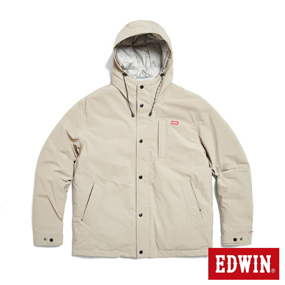 EDWIN 夾克式羽絨外套-男款 灰卡其