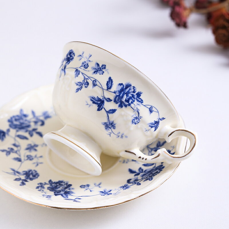 法式高級感復古咖啡杯禮品杯陶瓷精致下午茶杯碟套裝花茶杯馬克杯