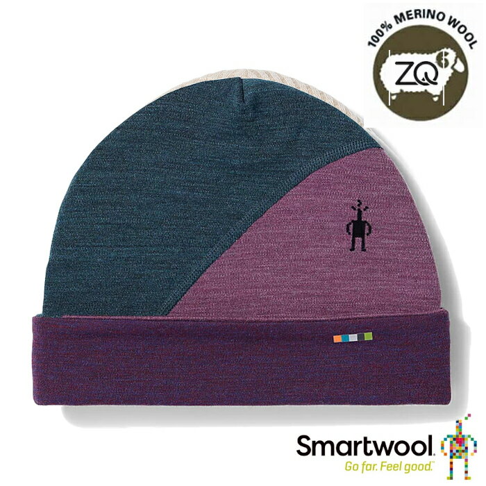 【速捷戶外】Smartwool SW016767G75 Thermal 美麗諾羊毛撞色毛帽(霧幕光藍)-中性, 保暖帽,/透氣/罩耳帽,滑雪,登山,賞雪,旅遊