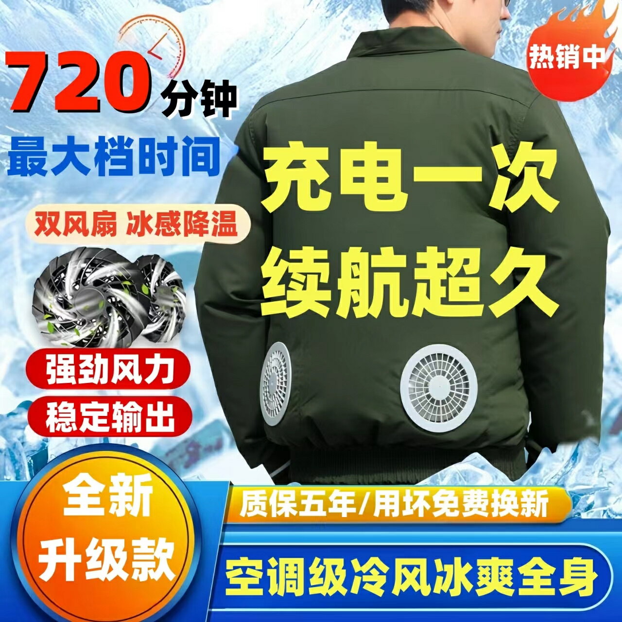 免運 附發票 空調服 風扇衣服夏季降溫空調工地男工人帶風扇的衣服防暑制冷勞保工作服 0