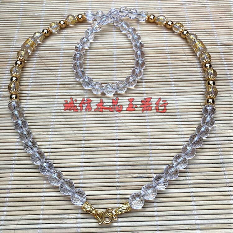 天然白水晶128刻面泰國佛牌鏈 男女飾品佛牌項鏈掛鏈子毛衣鏈