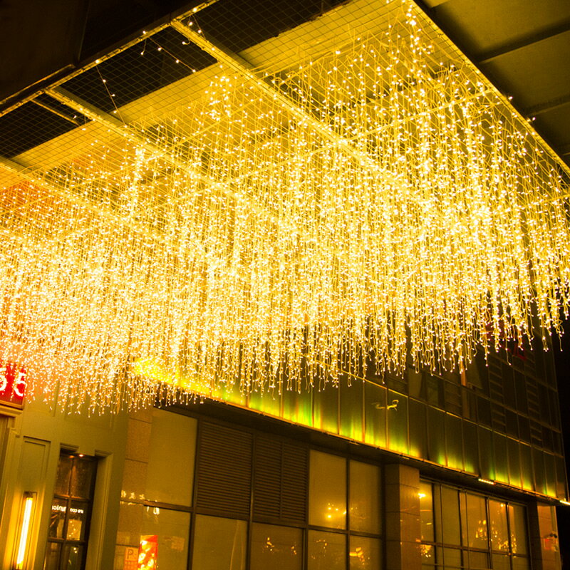 燈串 造型燈串 氛圍燈 彩燈閃燈串燈滿天星燈戶外防水網紅窗簾燈冰條瀑布燈裝飾氛圍燈串『cyd23399』