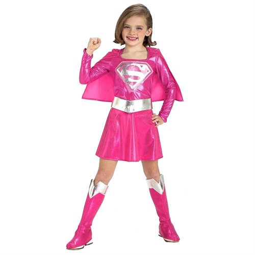 UPC 014500000095 product image for Powerful Pink Deluxe Supergirl Costume: Girl's Size 4-6 | upcitemdb.com