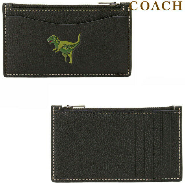 コーチCOACH CF066 BLK レキシー恐竜ジップカードケースコインケース