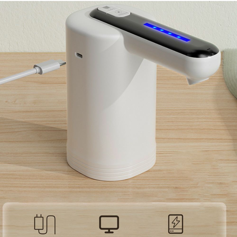 美麗大街【113030302】新款桶裝水雙泵抽水器tyep-c充電家用電動純水桶壓水器