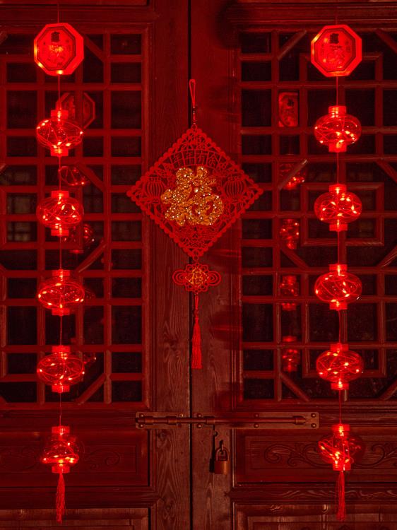 新年裝飾小彩燈led紅燈籠布置陽台走廊家用喜慶節日發光吊燈串燈❀❀城市玩家