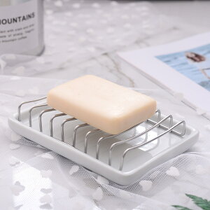 不銹鋼陶瓷肥皂碟創意無印香皂盒雙層瀝水架衛生間置物架浴室皂盒
