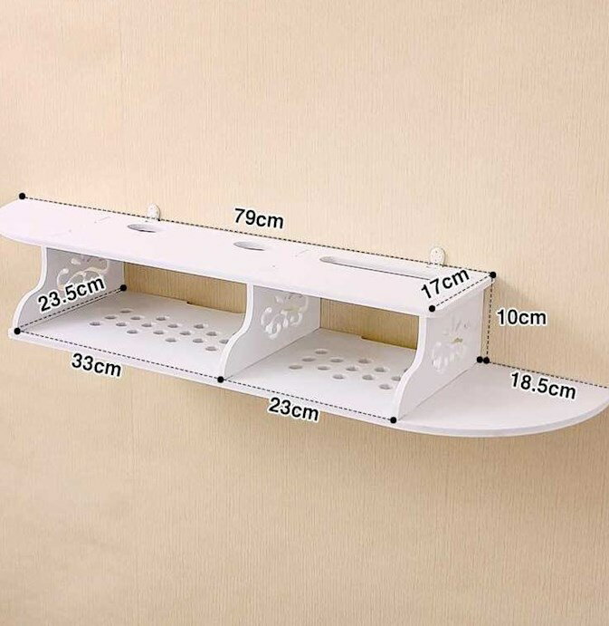 無線路由器收納盒子壁掛式多媒體遮擋WIFI掛墻免打孔機頂盒置物架