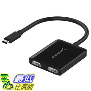 【日本代購】Sabrent USB Type-C 集線器 雙l HDMI 輸出 4K 30Hz 只支援Windows