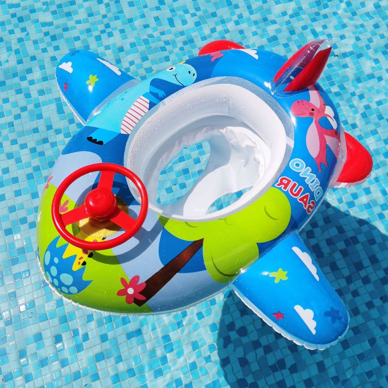 游泳圈 游泳坐騎充氣玩具球 加厚兒童游泳圈男孩溫泉浮圈男寶寶飛機小孩坐圈男童1-2-3-4-5歲 免運