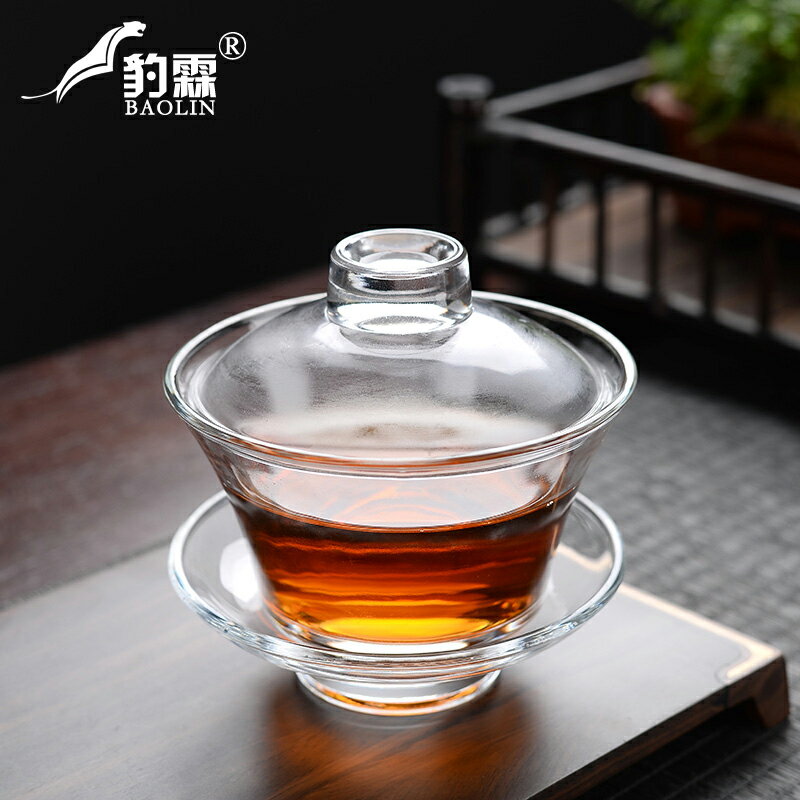 耐熱加厚玻璃大號碗功夫茶具單茶碗家用茶杯過濾內膽泡茶三才茶碗