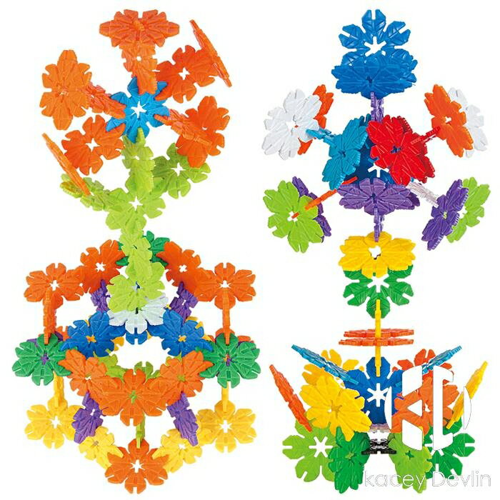 樹葉片雪花插片積木塑膠拼插積木 兒童益智積木寶寶早教拼裝玩具【聚物優品】