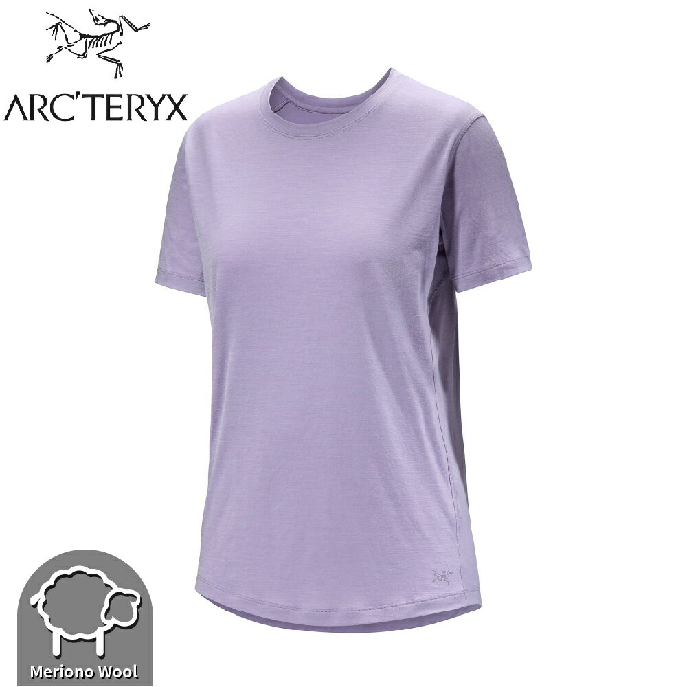 【ARC'TERYX 始祖鳥 女 Lana羊毛短袖圓領衫《藍香紫》】X000007443/運動衫/排汗衣