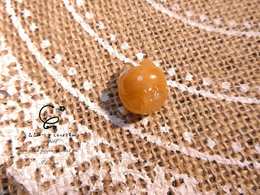 黃兔毛狐狐 黃兔毛 水晶飾品  晶晶工坊-love2hm 46212 2